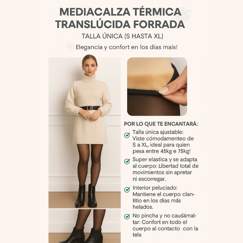 Panty “Aquece & Modela” – Translúcido, Térmico, Durável | LIQUIDACIÓN POR CIERRE