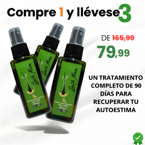 [Compra 1, Lleva 3] Serum GreenMoon – Cabello Fuerte, Raíces Sanas, Sin Caspa - Tónico Capilar 90 Días